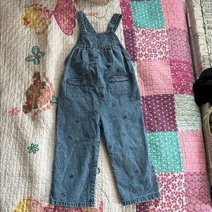 Gymboree Blue Denim Kids Overalls with Embroidery